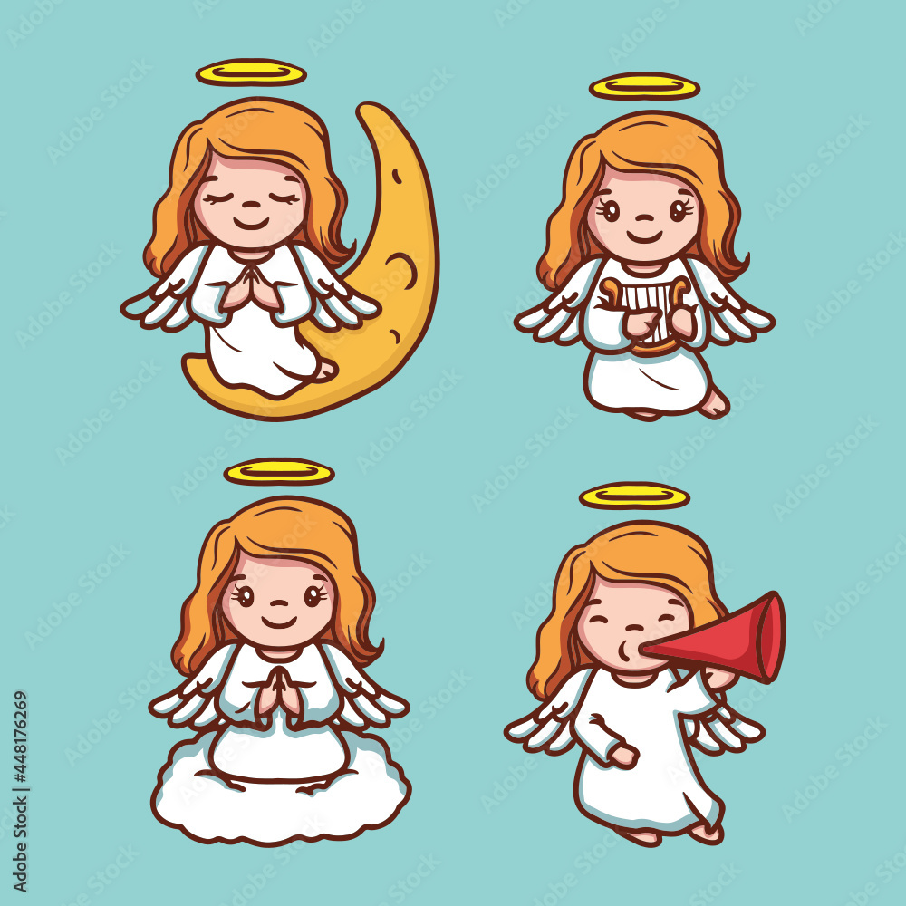 Set of cute Christmas angel Set of cute Christmas angel