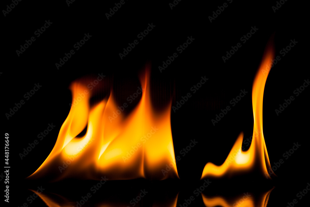Flame fire movement on a black background. Flame fire movement on a black background.