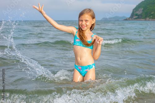 teen girl in the sea 