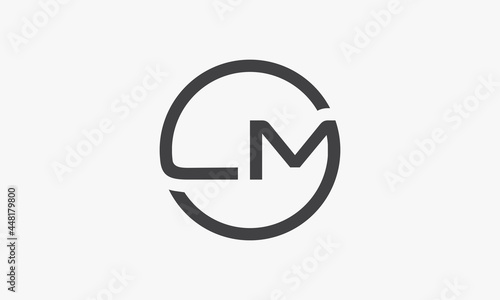 circle letter LM logo isolated on white background.
