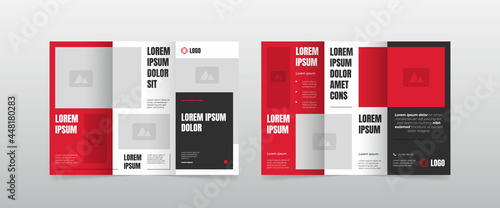 red trifold business brochure template	