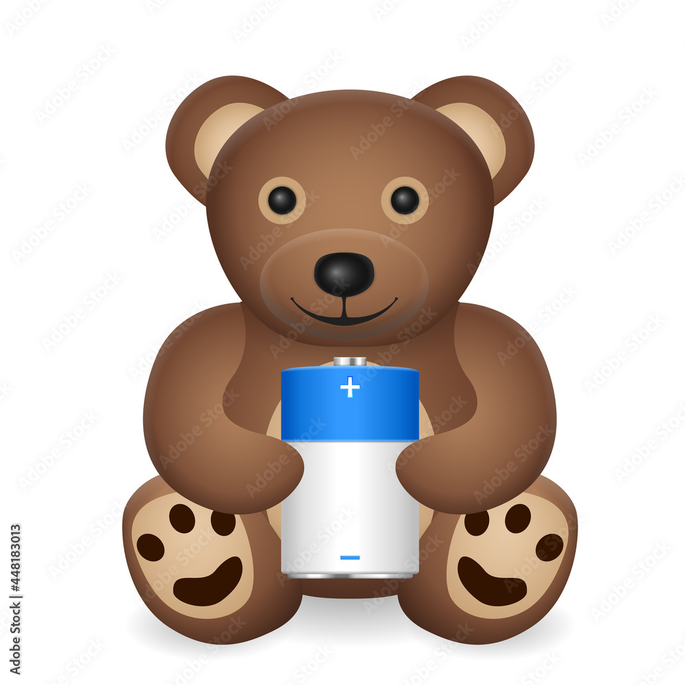 Fototapeta premium Teddy bear with battery