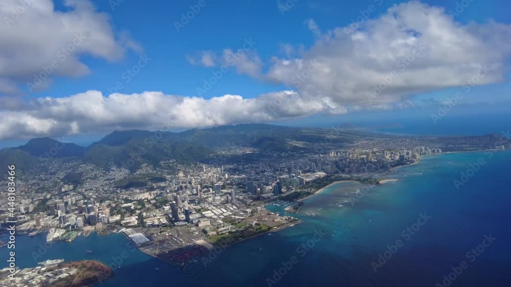 Aerial view from an airplane on the verge of landing on Maui, Hawaii Aerial view from an airplane on the verge of landing on Maui, Hawaii