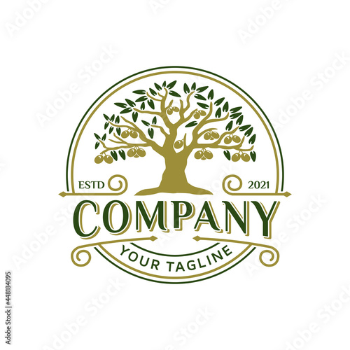 Tree of Life, fruit for oak oil and seal logo stamp design inspiration 