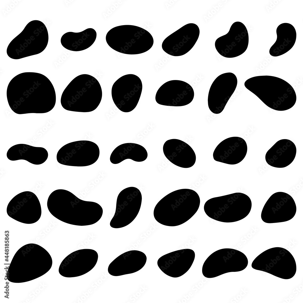 Random blotch, inkblot. Organic blob, blot. Random blob organic geometric round pattern isolated on white background. vector illustration. Random blotch, inkblot. Organic blob, blot. Random blob organic geometric round pattern isolated on white background. vector illustration.