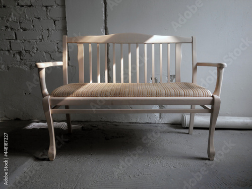 Wallpaper Mural wooden vintage bench in the room Torontodigital.ca