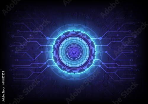 Futuristic Sci-Fi glowing HUD user. Digital infographic frame. Abstract hologram hi-tech background. Virtual reality technology electric innovation. Engineering of data science