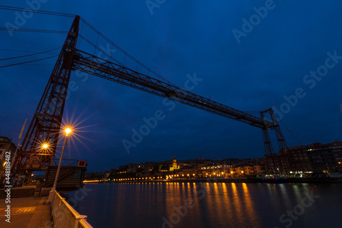 Vizcaya Bridge, Portugalete Bridge, suspension bridge. The oldest ferry bridge in the world. It joins the towns of Guecho and Portugalete. It is a historic-artistic monument and a World Heritage Site.