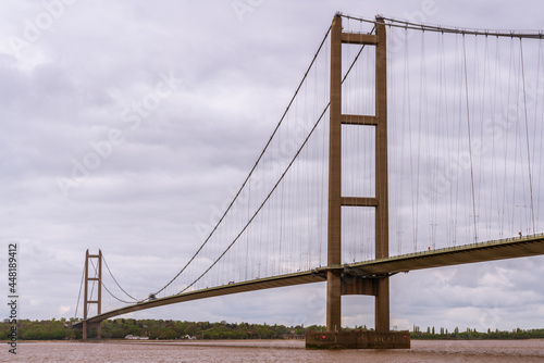 Grey clouds over the Humber Bridge, seen from Barton-Upon-Humber in North Lincolnshire, England, UK © Bernd Brueggemann