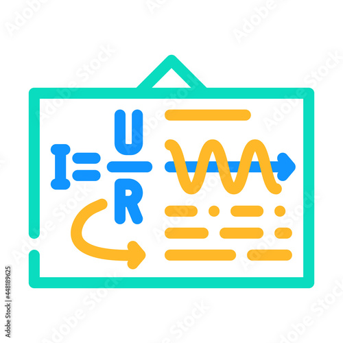 board with ohm law color icon vector. board with ohm law sign. isolated symbol illustration