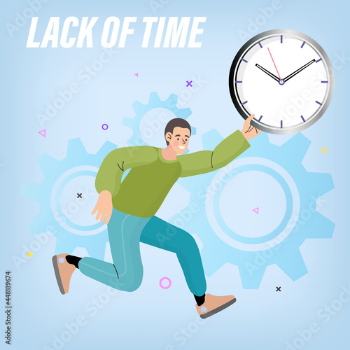 man running on the clock