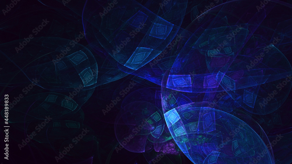 Naklejka premium 3D rendering abstract blue fractal light background
