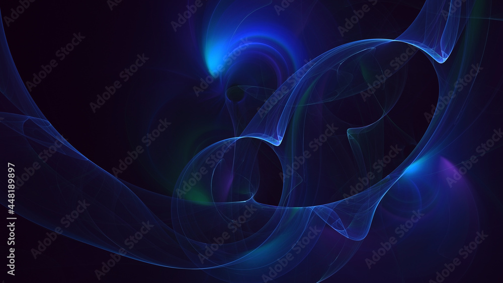 Fototapeta premium 3D rendering abstract blue fractal light background