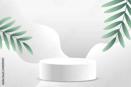 minimal white podium product display background