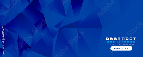 blue low poly wide banner design