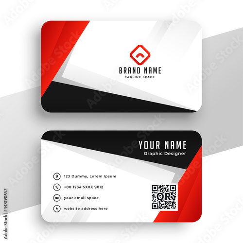 geometric red business card design