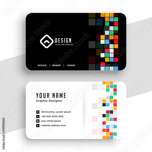 pixel style modern mosaic business card design
