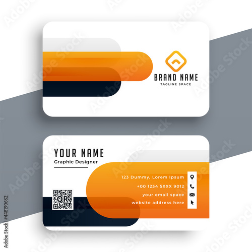 orange business card modern design