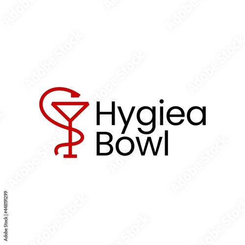 hygiea bowl pharmacy medicine medical logo vector icon illustration