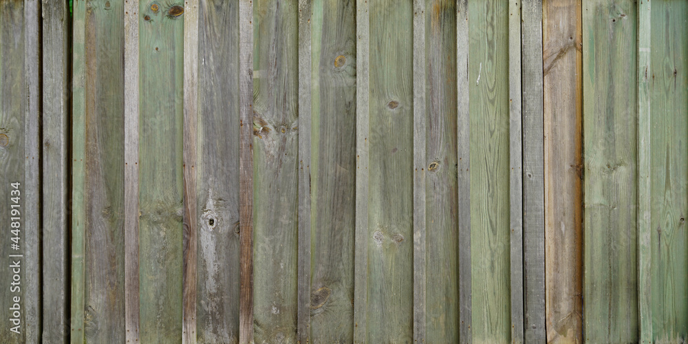 Naklejka premium wood vertical texture header panorama background green ancient wooden plank board old panel