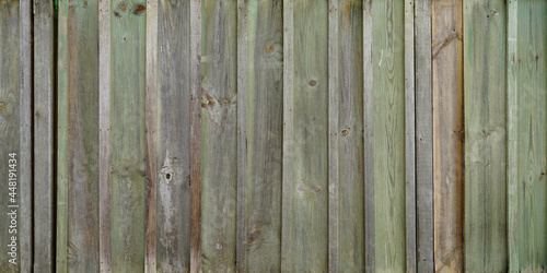 wood vertical texture header panorama background green ancient wooden plank board old panel