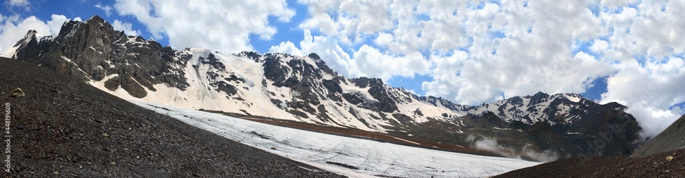 Caucasus, Ossetia. Midagrabin gorge. The upper part of the glacier. Caucasus, Ossetia. Midagrabin gorge. The upper part of the glacier.