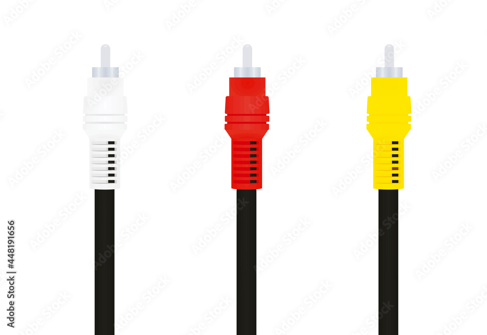 Vecteur Stock White, red and yellow av cable. vector illustration | Adobe  Stock