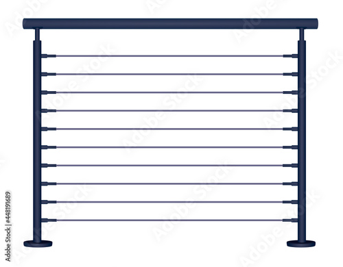 Metal balcony fence. vector illustration