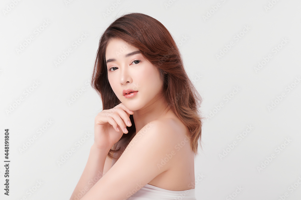 Beautiful young asian woman with clean fresh skin on white background, Face care, Facial treatment, Cosmetology, beauty and spa, Asian women portrait. Beautiful young asian woman with clean fresh skin on white background, Face care, Facial treatment, Cosmetology, beauty and spa, Asian women portrait.