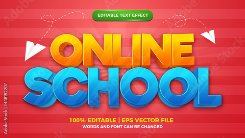 online school comic game editable text effect style template