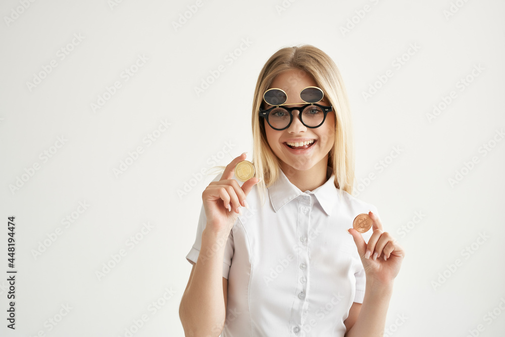 woman with calculator cryptocurrency bitcoin financial e-commerce woman with calculator cryptocurrency bitcoin financial e-commerce
