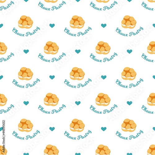 Sweet Cream Puff Pastry Vector Graphic Seamless Pattern