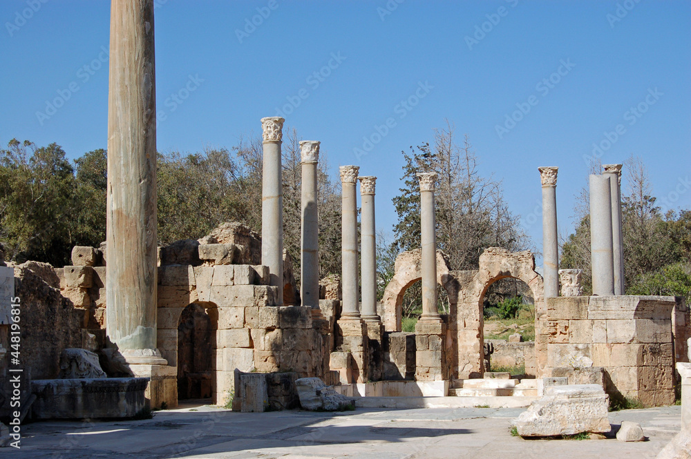 Columns at the Hadrianic Baths, Leptis Magna, Libya