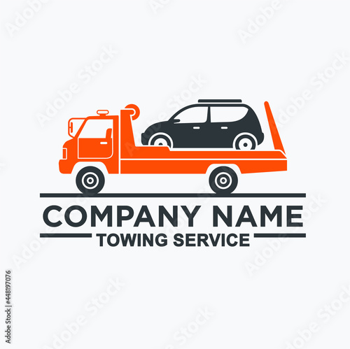 logo template for towing service, vector art.