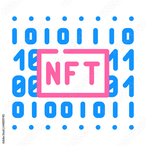nft code color icon vector. nft code sign. isolated symbol illustration