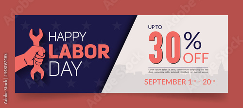 sale facebook cover page timeline web ad banner template with photo place