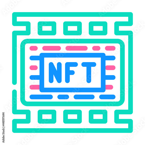nft movies color icon vector. nft movies sign. isolated symbol illustration
