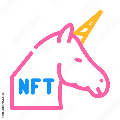 nft unicorn color icon vector. nft unicorn sign. isolated symbol illustration