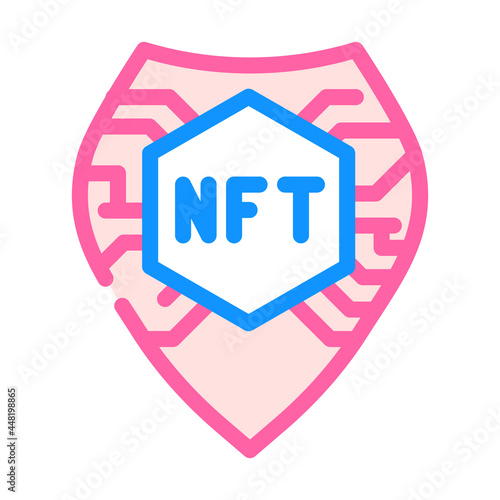 nft shield color icon vector. nft shield sign. isolated symbol illustration