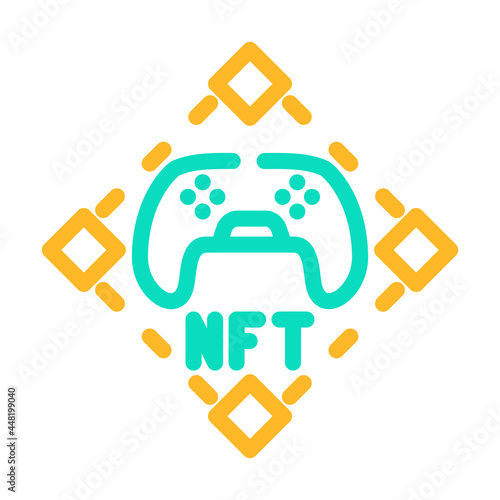 nft and games color icon vector. nft and games sign. isolated symbol illustration
