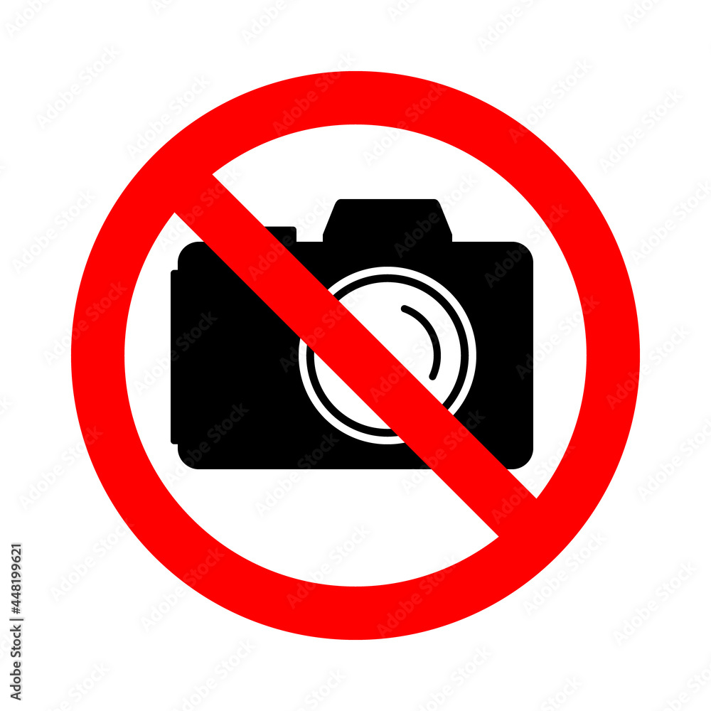 no photo allowed or camera prohibited round vector sign no photo allowed or camera prohibited round vector sign