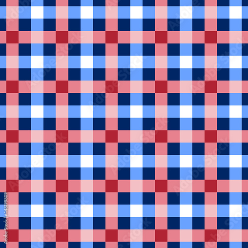 red and white stripes on blue background, lumberjack vector seamless pattern