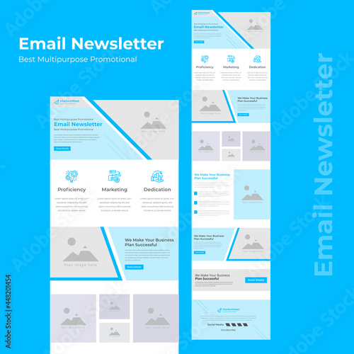 Responsive Mailchimp email marketing newsletter template