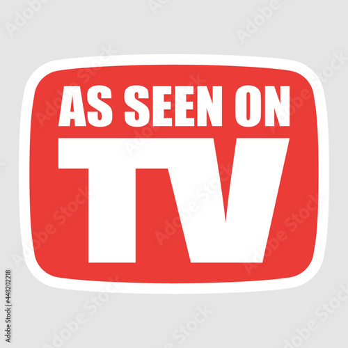 As seen on TV writing on red vector illustration label - Scalable high quality commercial symbol for product marketing promotion 