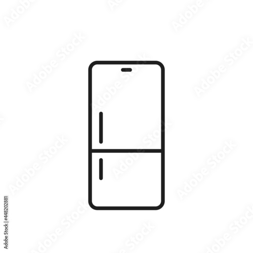 fridge line icon. household kitchen electrical appliance. fresh food storage