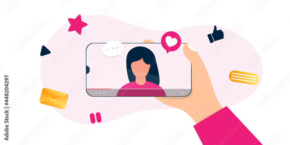 Obraz premium Video blogging process an illustration