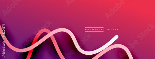 Abstract gradient background with wave line with shadow effect. Geometric composition. 3D shadow effects and fluid gradients