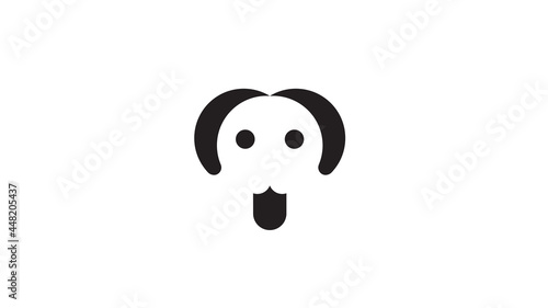Creative abstract dog face logo vector design symbol