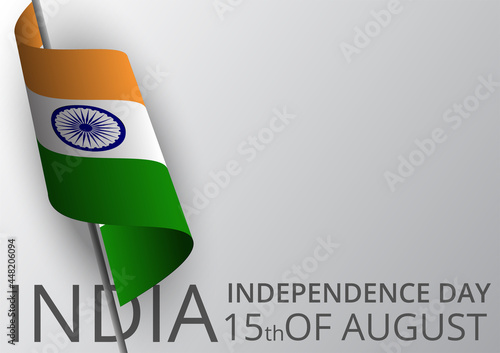 India wary flag vector. Freedom independence day of india. 15th of august. 