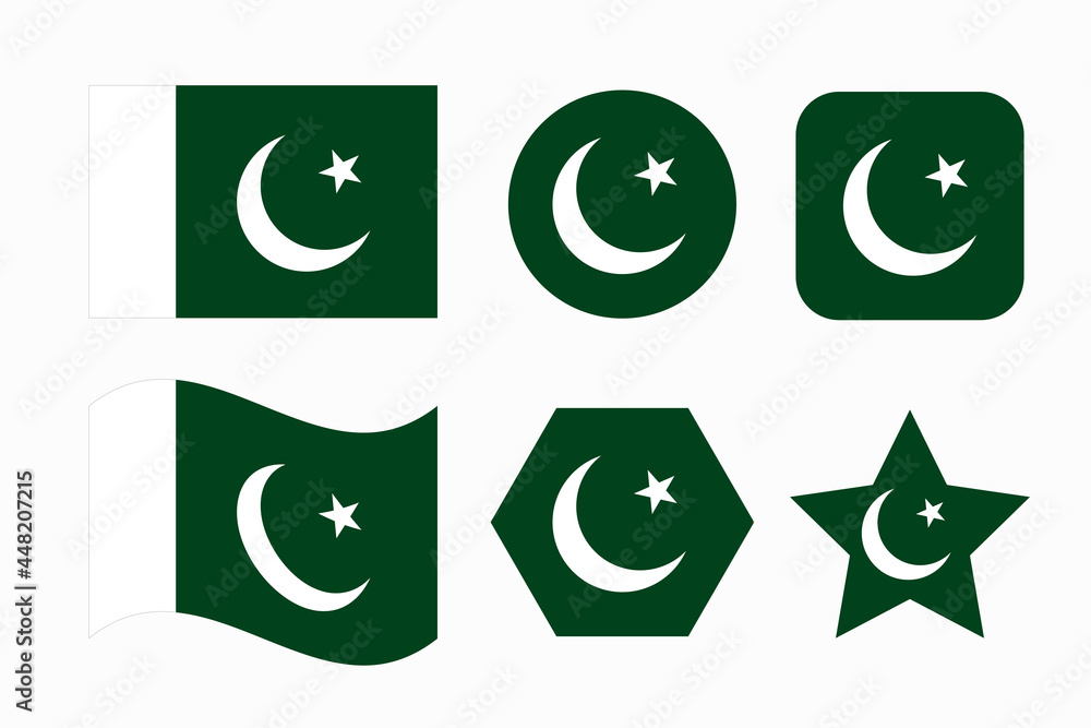 Obraz premium Pakistan flag simple illustration for independence day or election